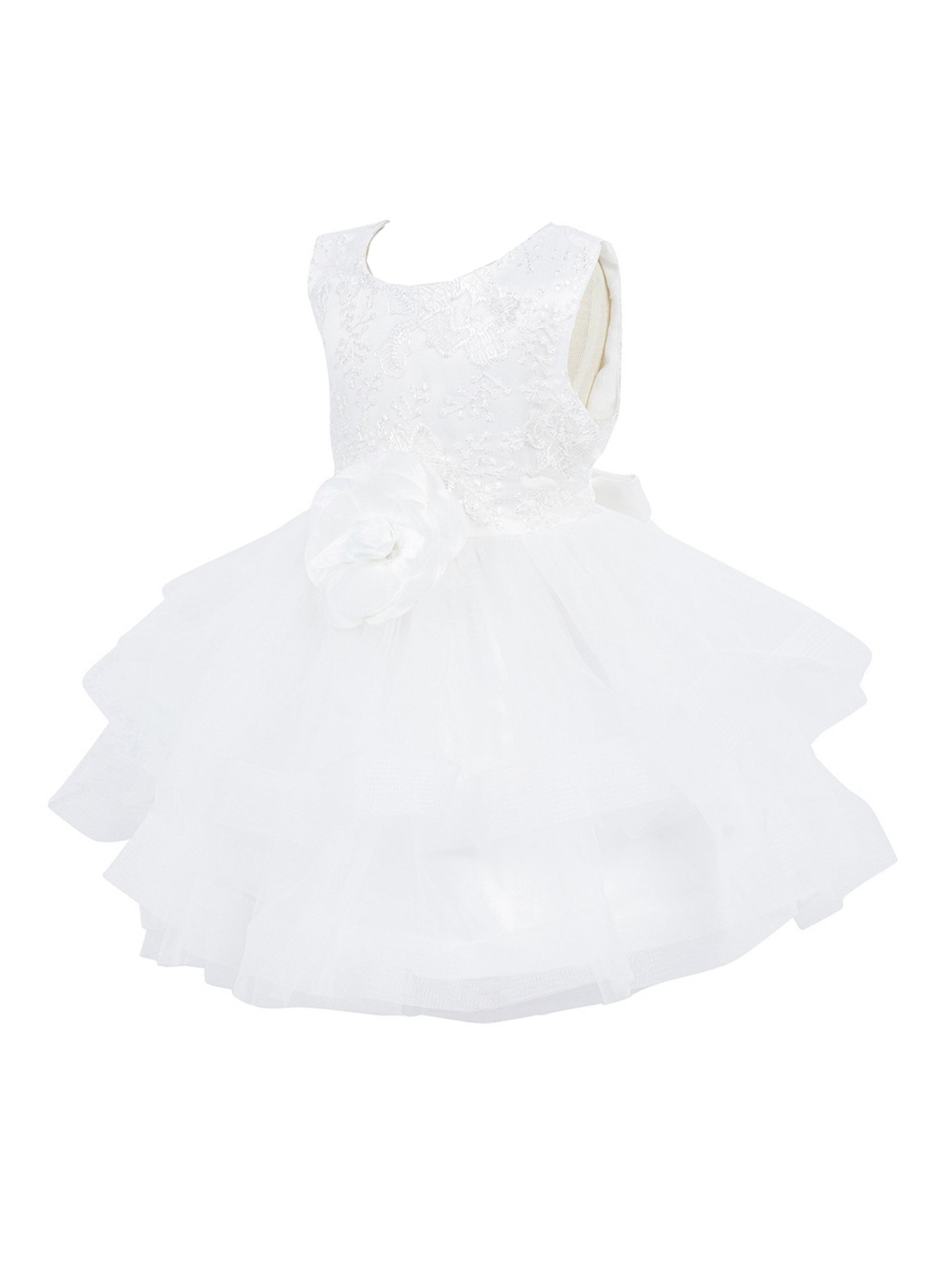 Kids Dream Baby Girl White Rose Sequin Petal Floating Flower Girl Dress 6-24m, 6 Months