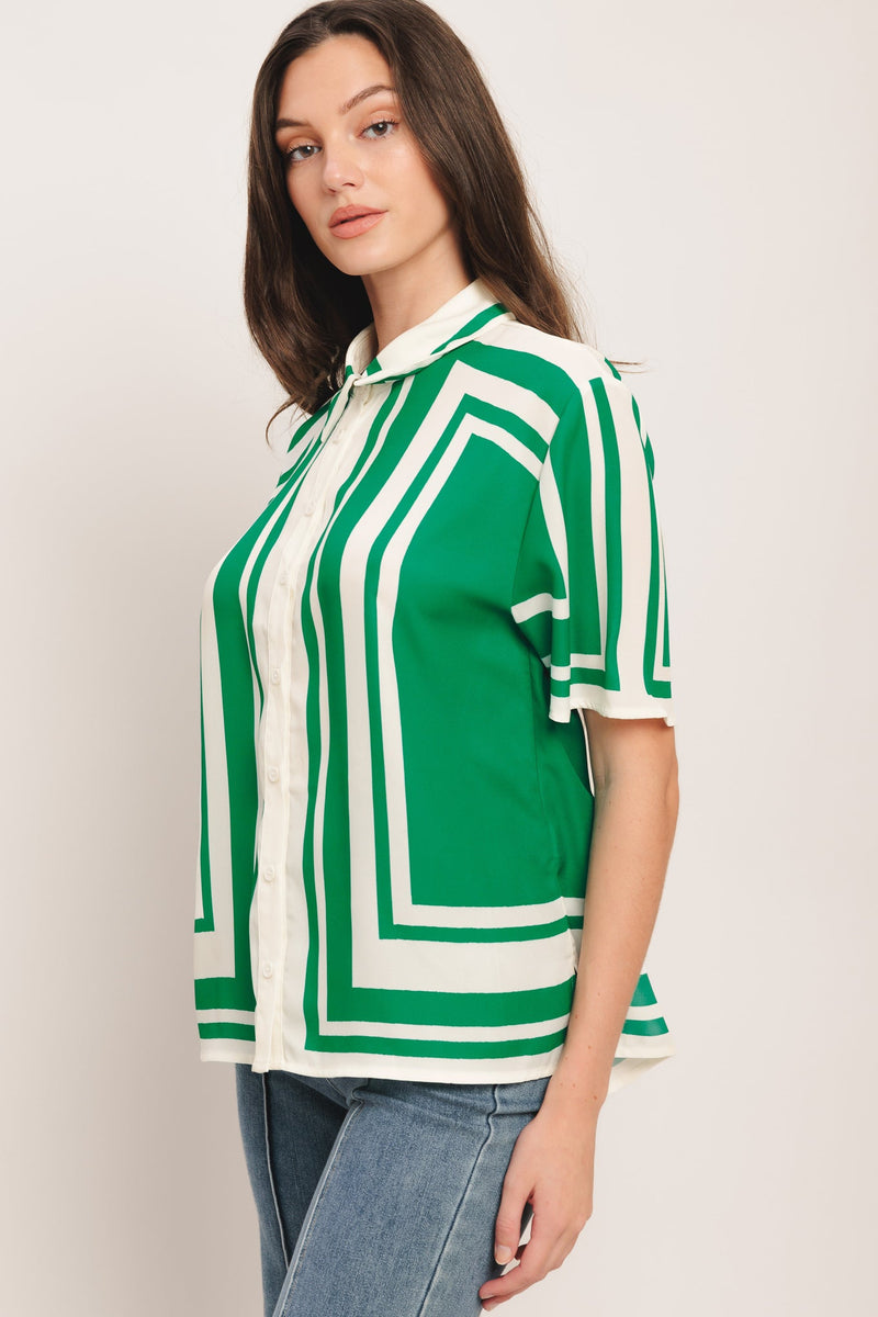 RIVIERA STRIPE WOVEN TOP at Sophia's Style – SophiasStyle.com