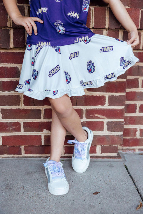 JMU White Duke Dog Flutter Twirl  Dress main image 1