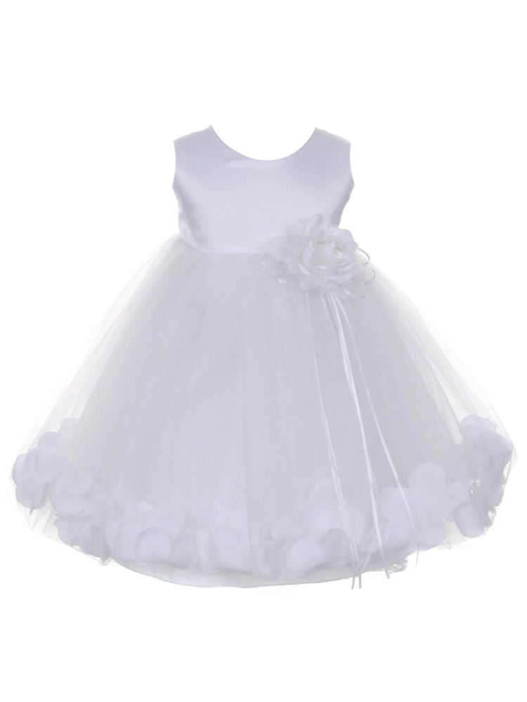 Satin Flower Petal White Flower Girl Dress 1of2 by AS160B Kids Dream - Girl Formal Dresses