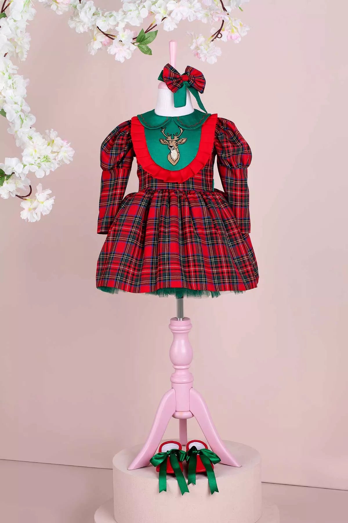 white christmas dresses Santa Smocked Christmas + Valentine Dress, 3 outfits in 1 with removab –  Pleats and Stitches main image 1