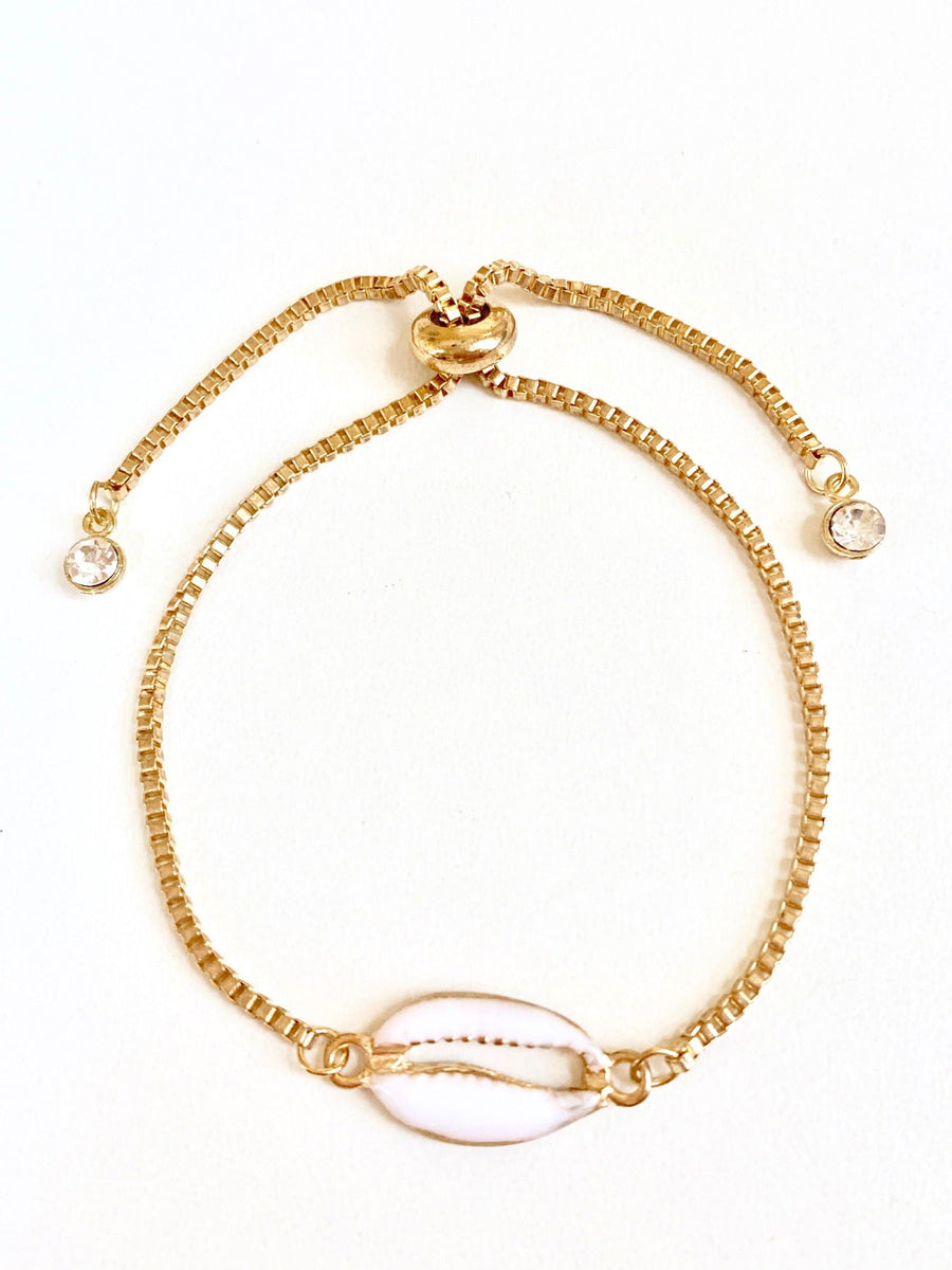 Seashell Spring Seashell Bracelet with Adjustable Spring Closure from Hollywood ...