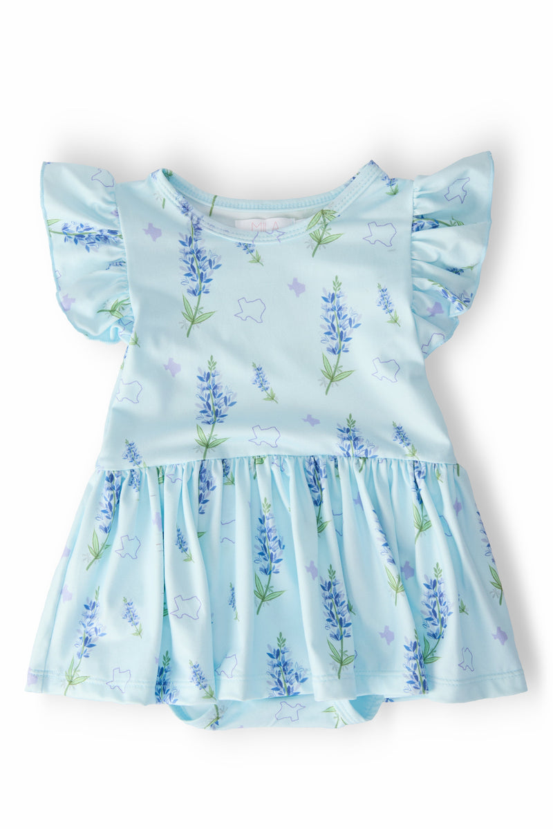 SMU Plaid Mustang Flutter Twirl Bodysuit