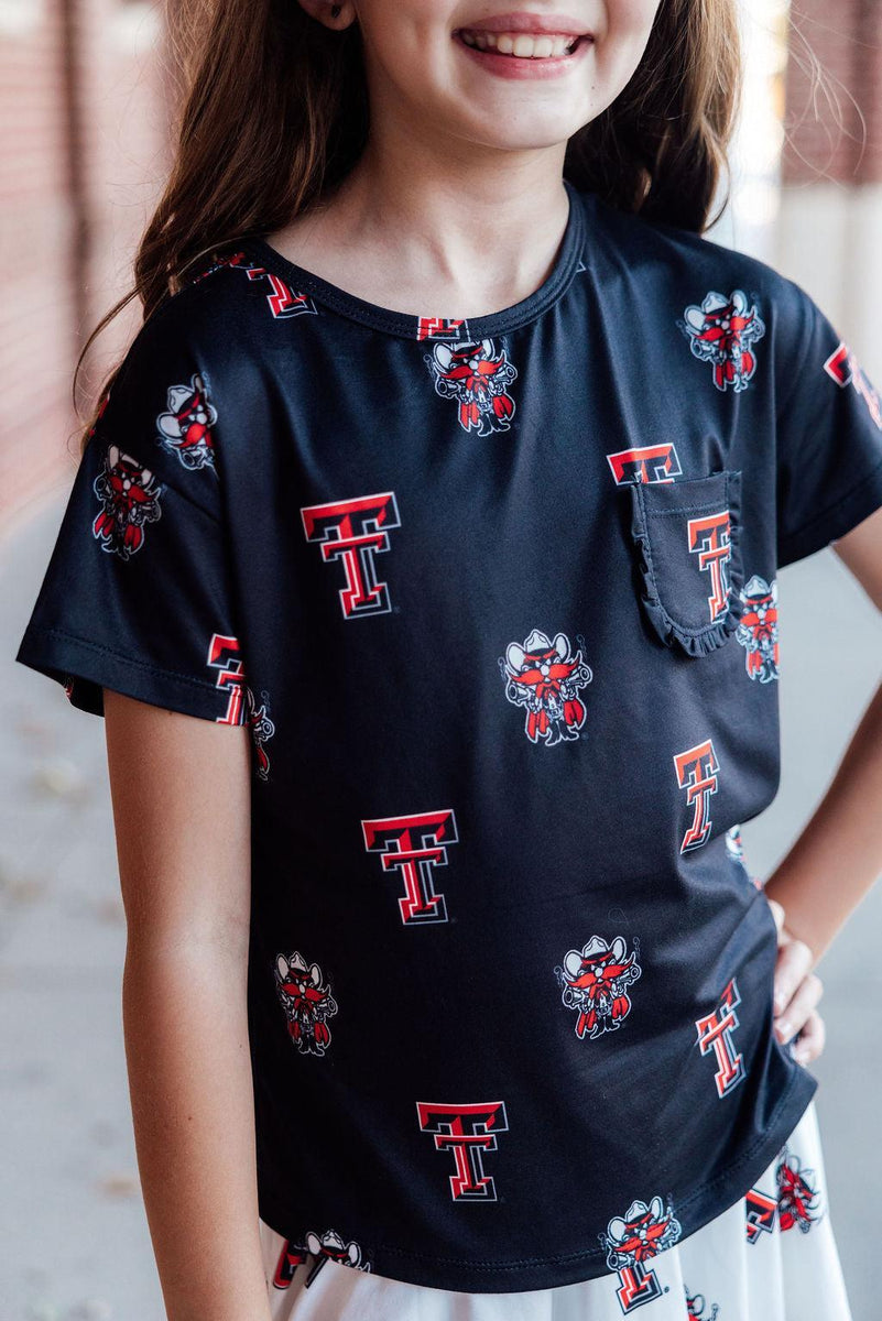 Texas Tech Black Raider Red Ruffle Pocket Tee at Sophia's Style ...