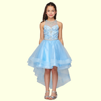 Girls Multi Color Crystal Pearl Halter Pageant Dress 4-16 - SophiasStyle.com