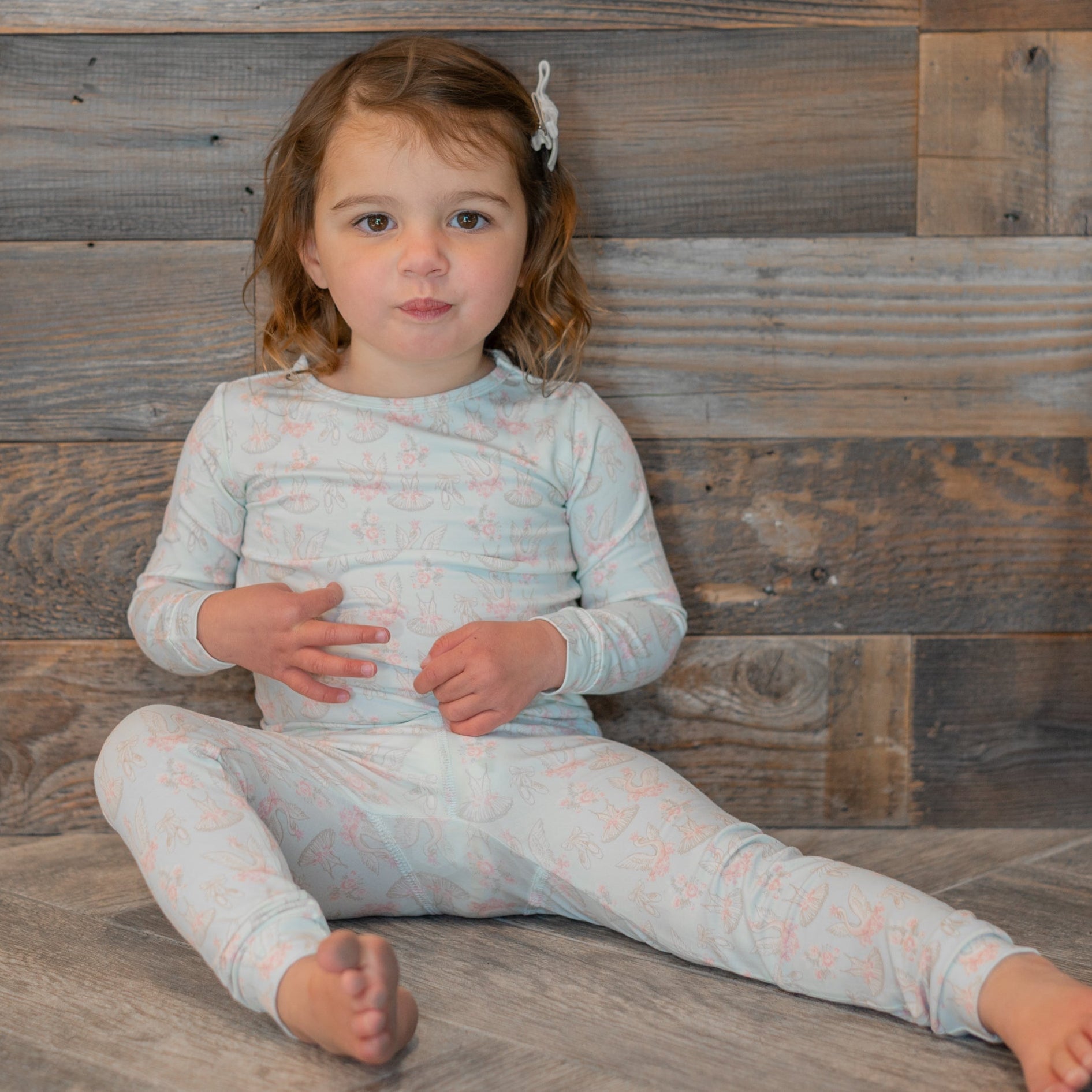 Swan Ballet Big Kid Pajama Set from Sweet Bamboo at Sophia's Style