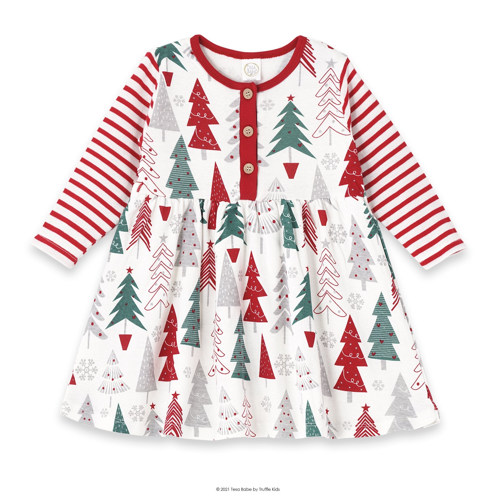 toddler christmas tree dress Smocked Christmas Trees Bishop Toddler Girl Dress