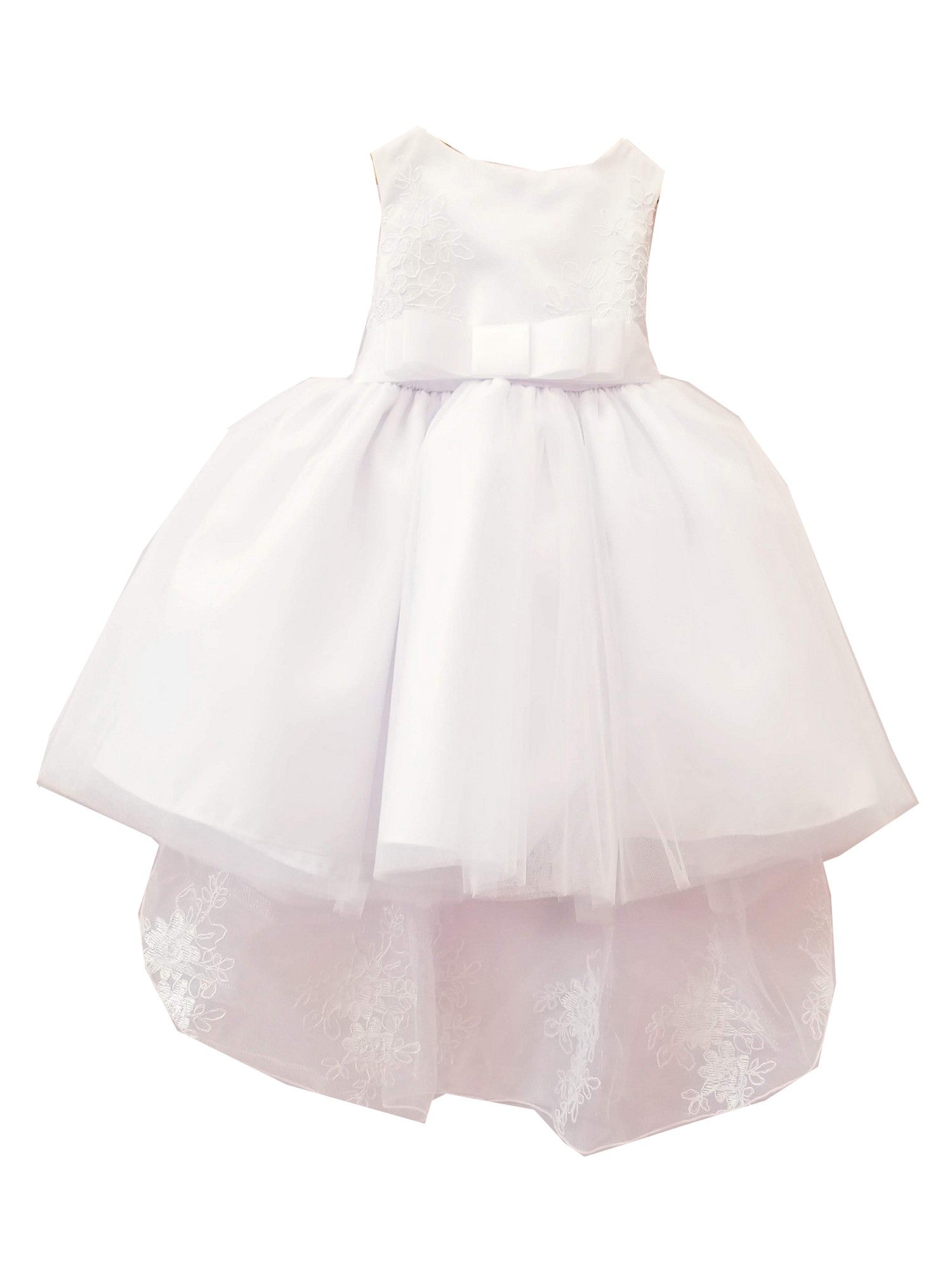 Swea Pea & Lilli White Embroidered Satin Ribbon Tulle Dress - Size: 3-6M | Pink Princess