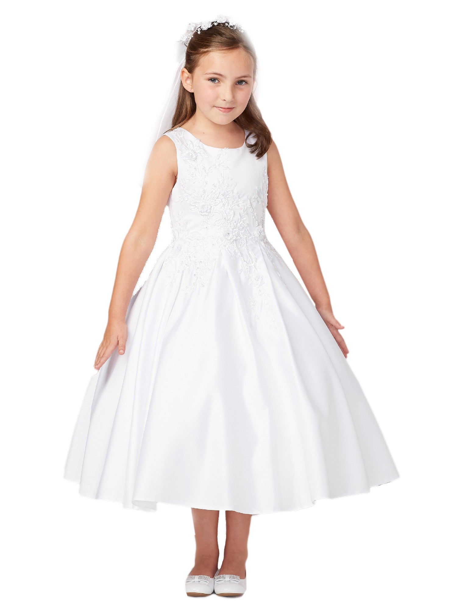 Little Girls Ivory Embroidery Sleeveless Flower Girl Dress 2-6 SophiasStyle.com Little Girls Ivory Embroidery Sleeveless Flower Girl Dress 2-6 SophiasStyle.com
