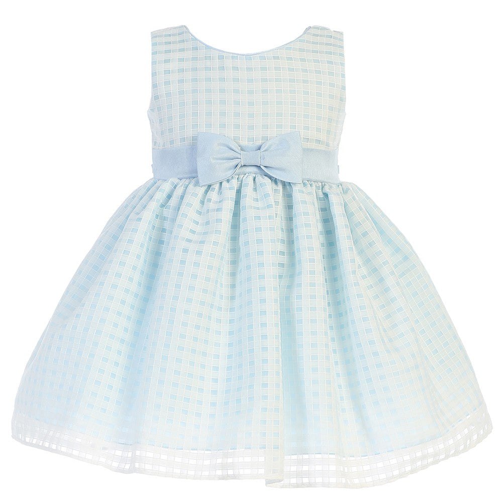Light Blue Basket Burnout Organza Girls Dress - Size: 10 | Pink Princess Light Blue Basket Burnout Organza Girls Dress - Size: 10 | Pink Princess