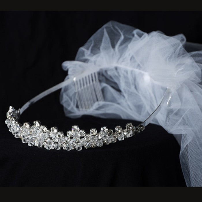 Kids Dream White Communion Flower Pearl Crown Veil