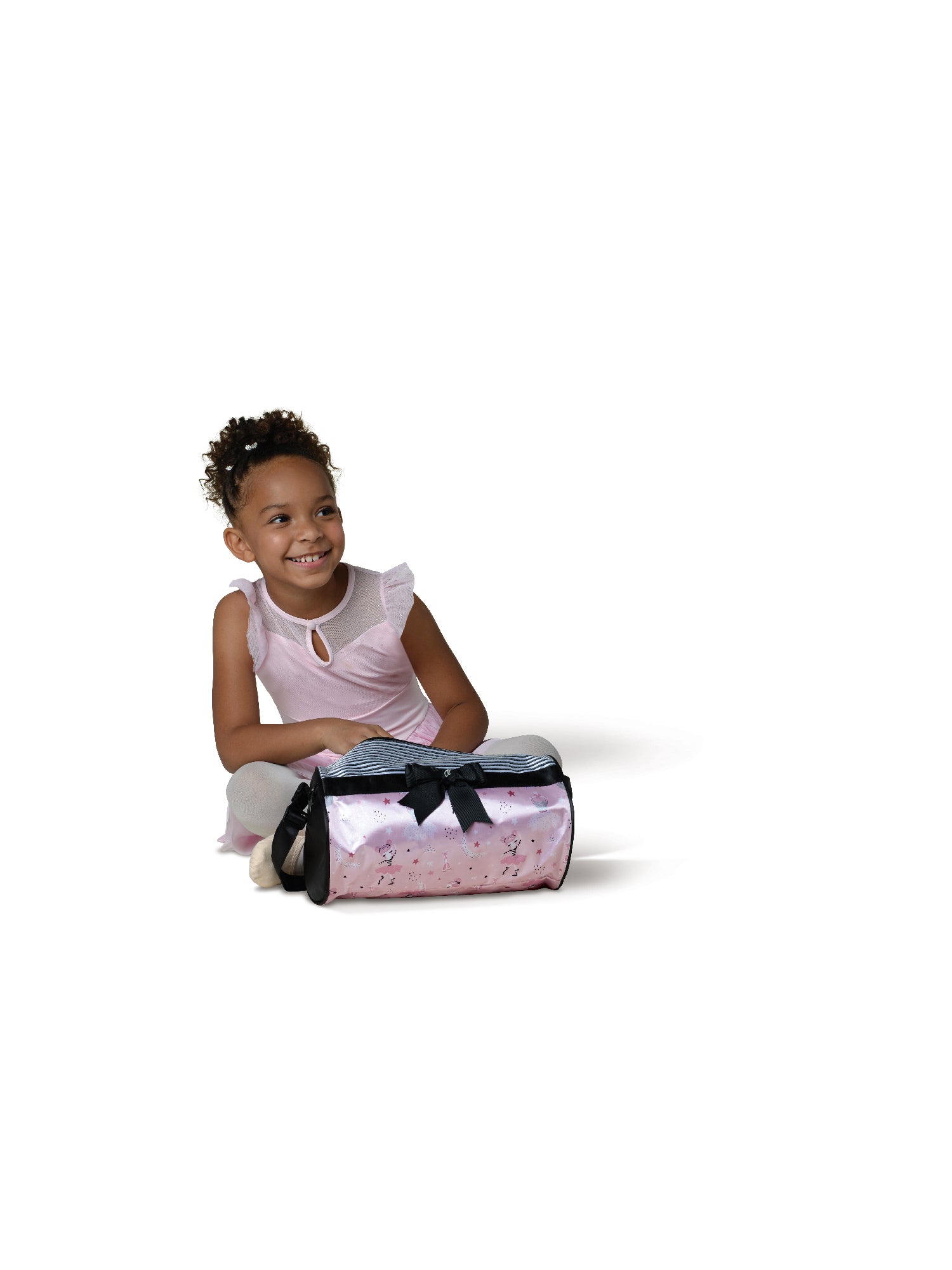  Dorlubel Cute Ballet Dance Bag Gym Travel Duffle Bag for Girls  Tutu Dress Bag with Key Chain for Girls (Pink4 of Long Mesh)