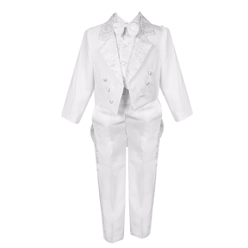 Bond black tuxedo Children's 5 Piece Stylish Suit - Jacket, Pants, Vest,  Shirt & Tie – Peanut Butter Collection