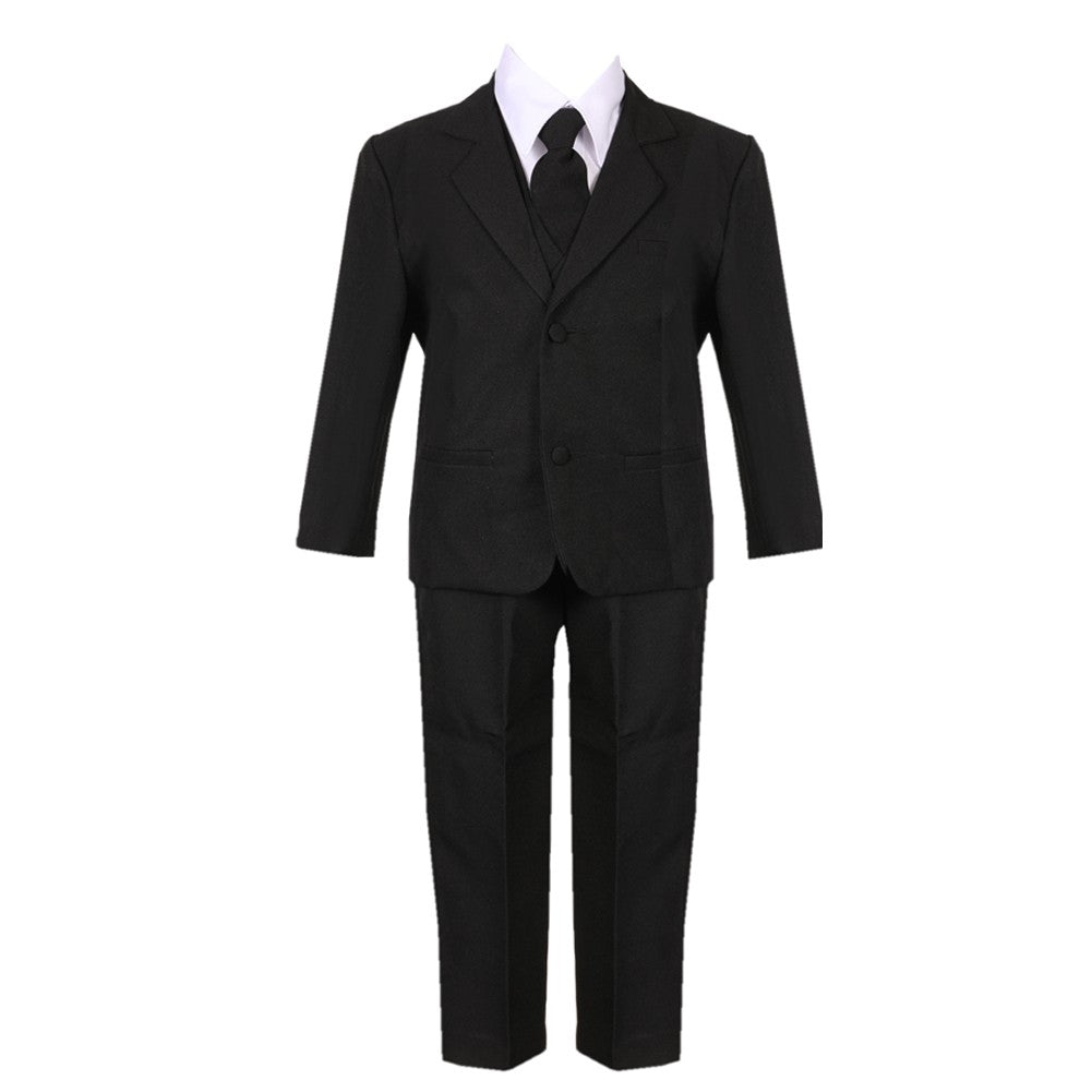 Big Boys Black 5 Piece Classic Vest Jacket Pants Special Occasion Suit 8-20 - SophiasStyle.com