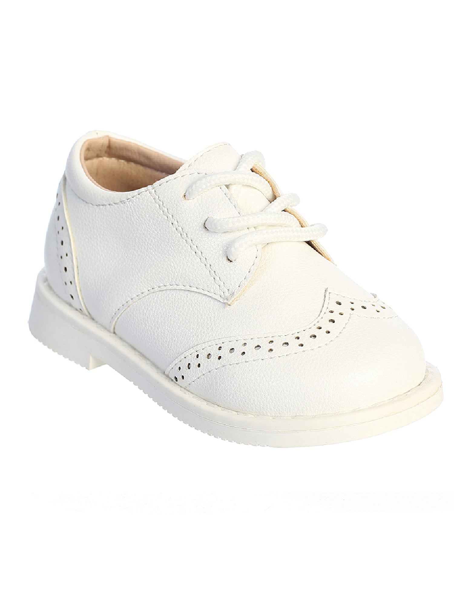 Boys White Matte Wing Tip Dress Shoes 1 Baby-8 Toddler 8 Toddler